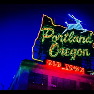 Historic White Stag Portland Oregon sign